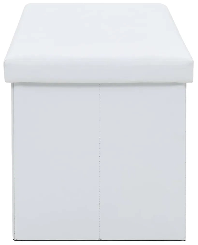vidaXL Πάγκος Αποθήκευσης Λευκός 110 x 38 x 38 εκ. Συνθετικό Δέρμα