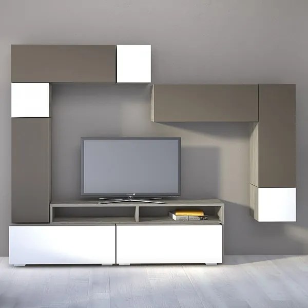 Intrahome Σύνθεση σαλονιού "SMART 7A" σε χρώμα σταχτί-λευκό Intrahomesa-00652655