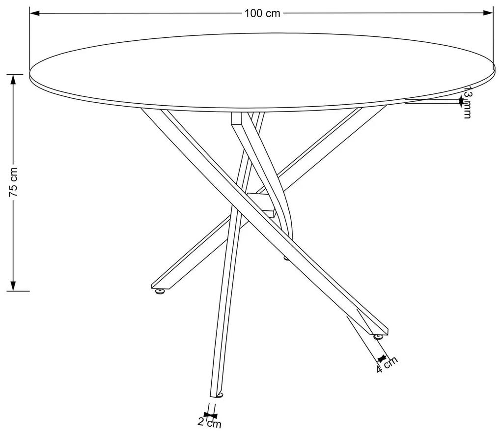 Τραπέζι Houston 1538, Μαύρο μάρμαρο, Χρυσό, 75cm, 26 kg, Επεξεργασμένο γυαλί, Μέταλλο | Epipla1.gr