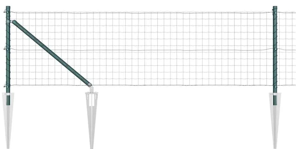 vidaXL Φράχτης με Στήλες. Πράσινο 0.8 x 25 m Ατσάλι
