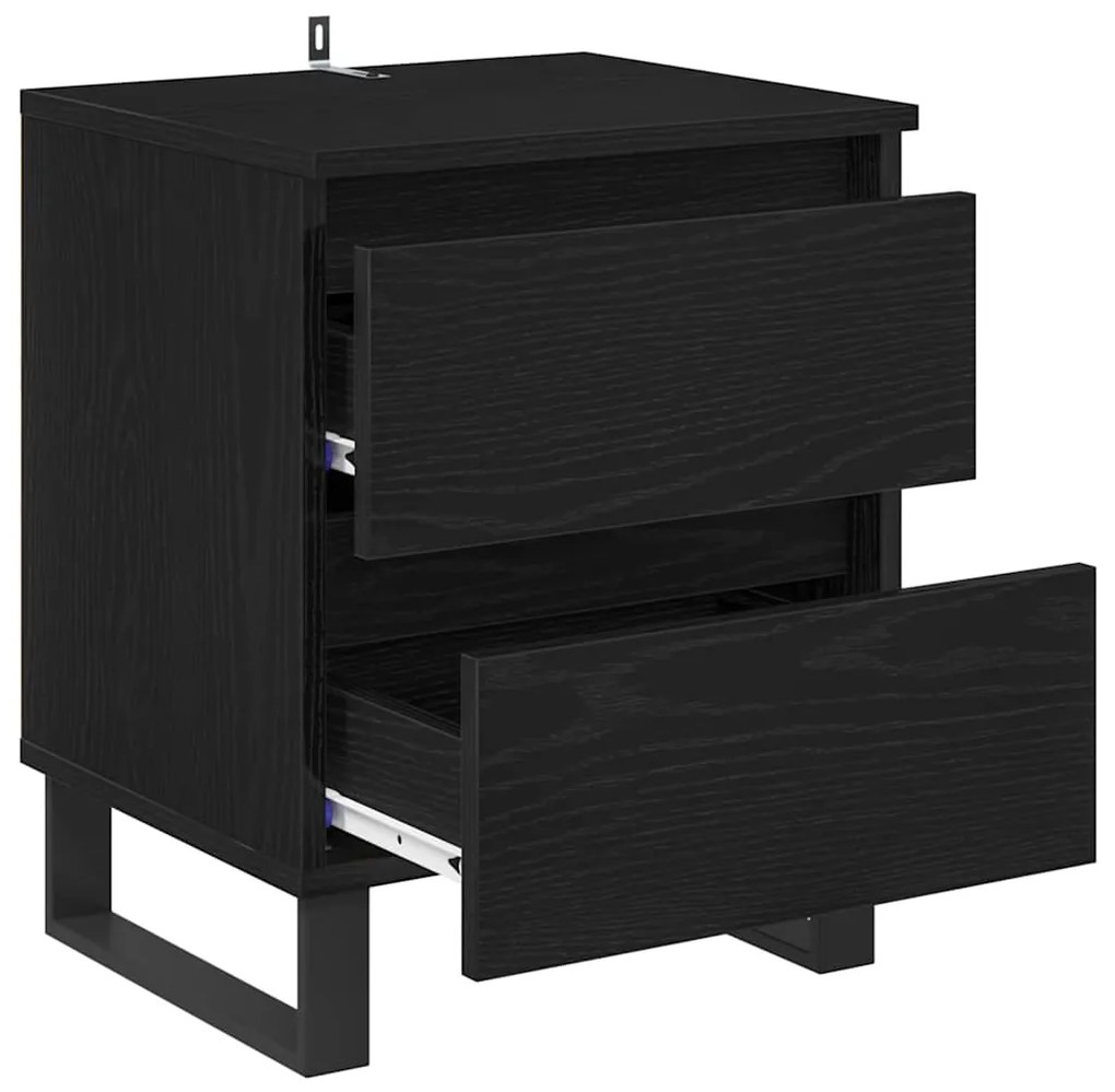 vidaXL Κομοδίνο Μαύρη Οξυά 40 x 35 x 50 εκ. Επεξεργασμένο ξύλο