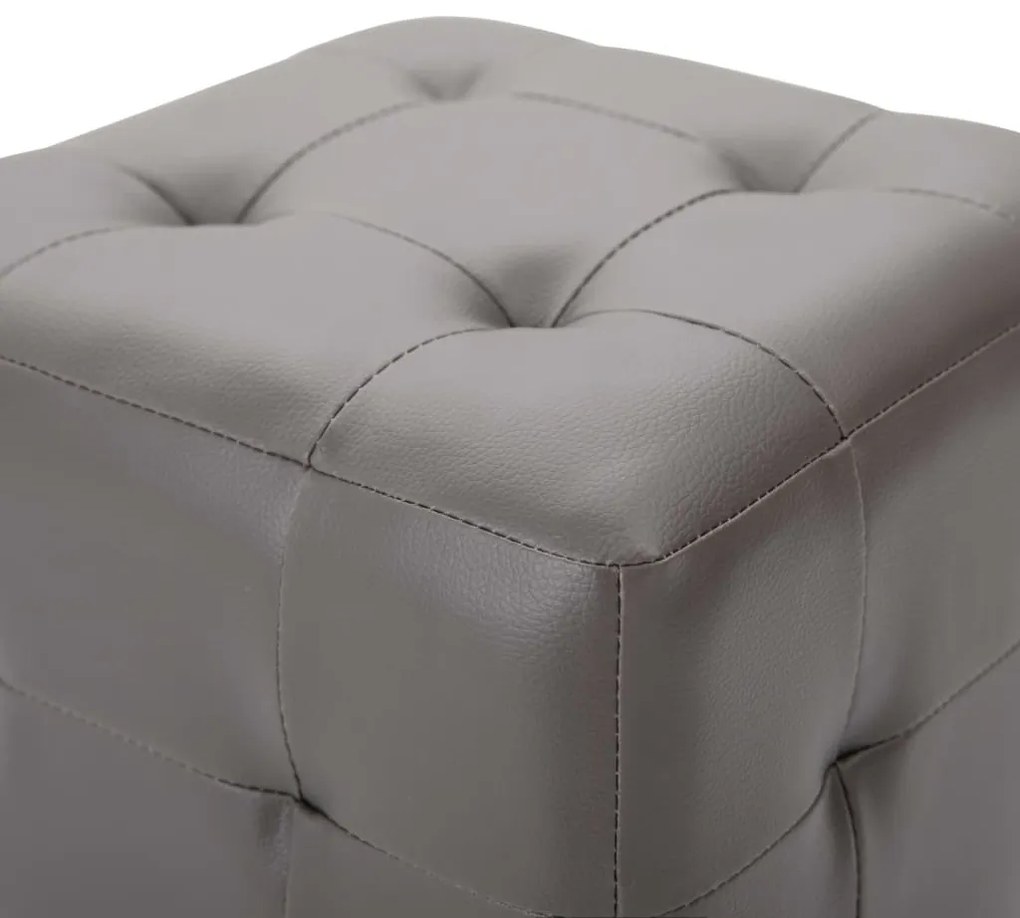 vidaXL Κομοδίνα 2 τεμ. Γκρι 30 x 30 x 30 εκ. από Συνθετικό Δέρμα