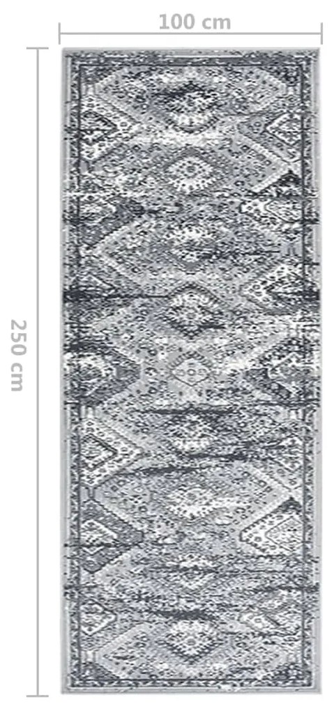 vidaXL Χαλί Διάδρομος Γκρι Οριεντάλ 100 x 250 εκ. από BCF