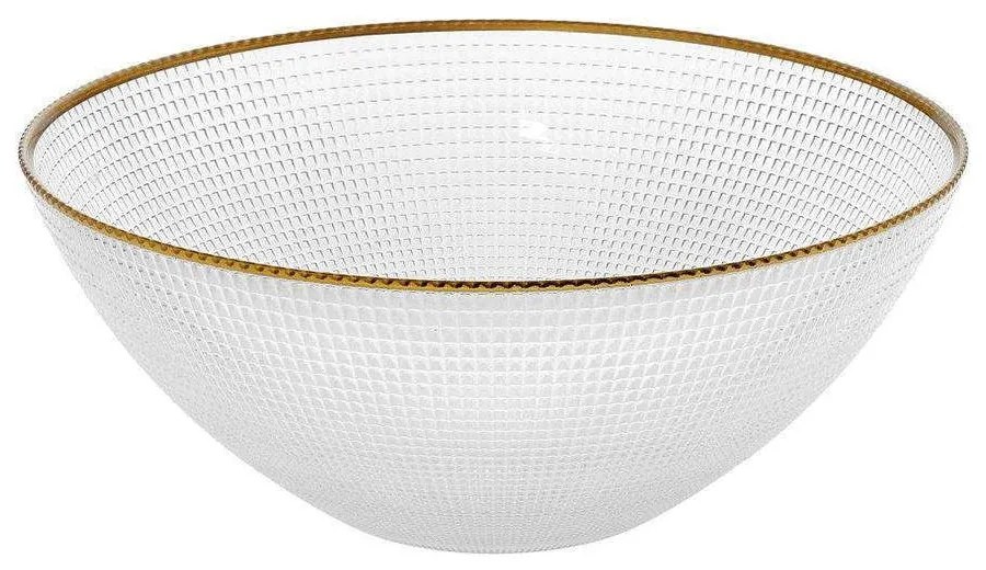 Σαλατιέρα Perge 80.087.07 Φ28cm Clear-Gold Cryspo Trio Large Glass