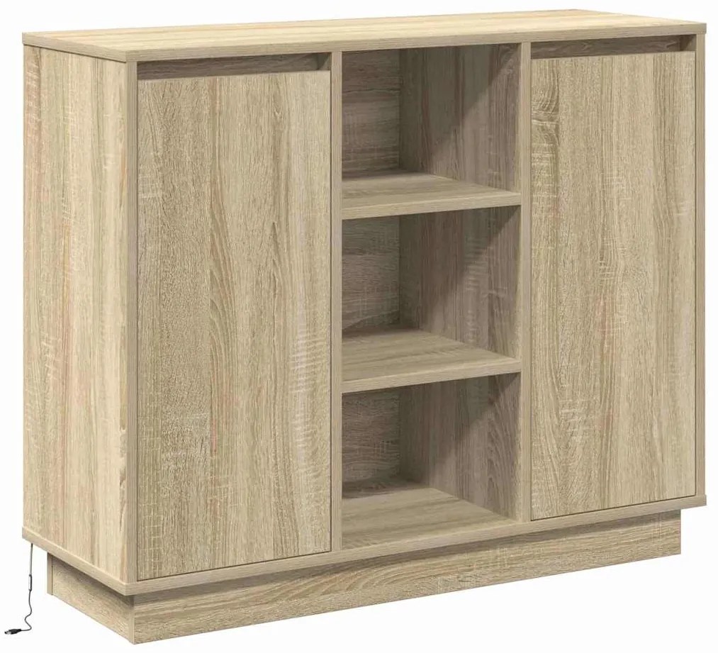 vidaXL Κομοδίνο με ράφι Δρύς Sonoma 90 x 32 x 75 εκ Επεξεργασμένο ξύλο
