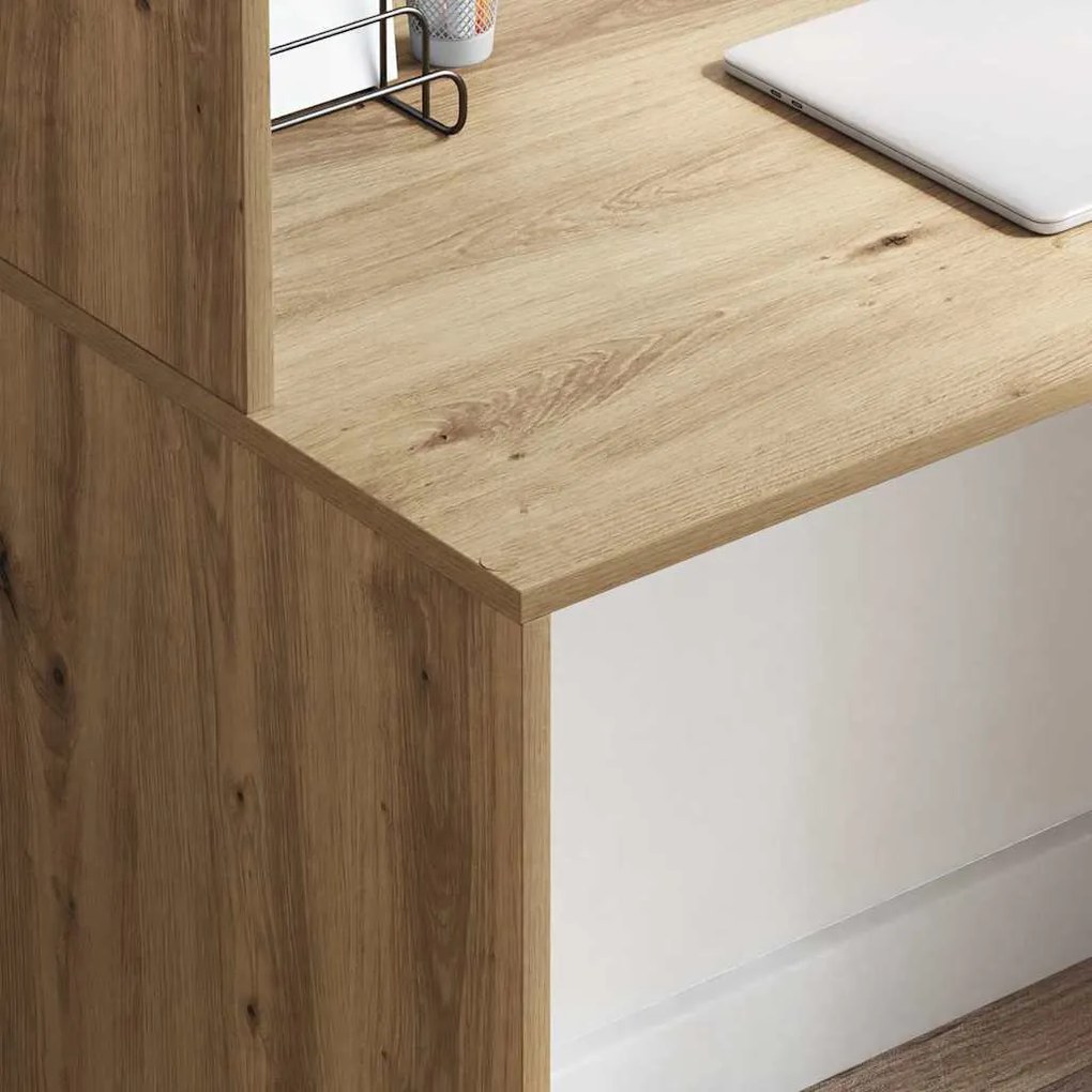 vidaXL Γραφείο artisan δρυς 102 x 50 x 124 εκ. Επεξεργασμένο ξύλο