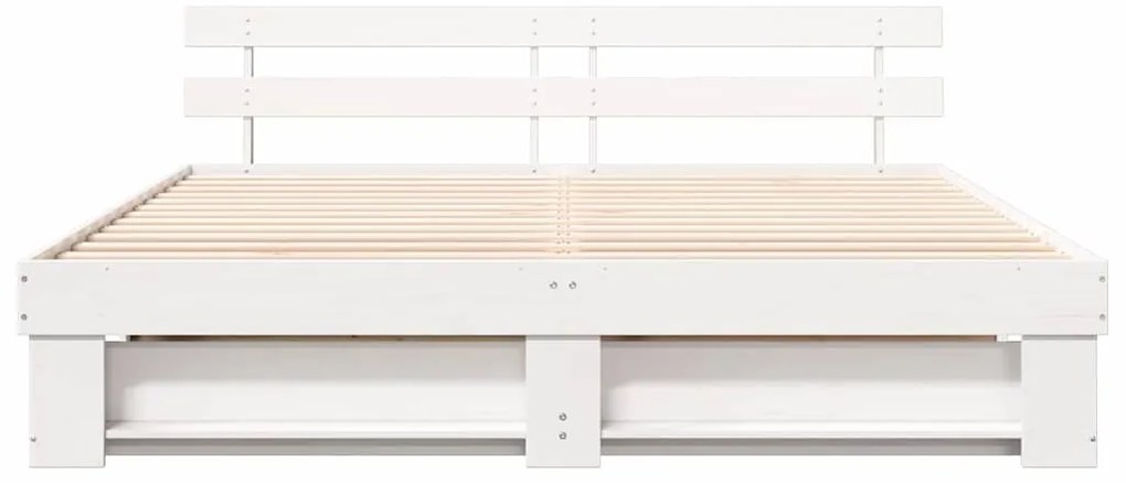 vidaXL Σκελετός Κρεβατιού Λευκό 180 x 200 cm Μασίφ ξύλο πεύκου