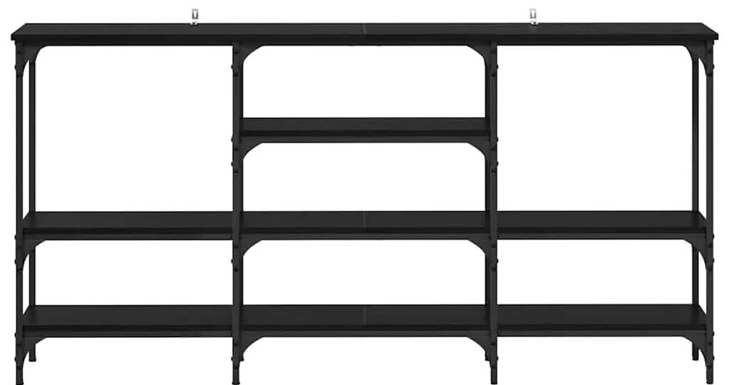 vidaXL Τραπέζι κονσόλας με ράφι Μαύρη δρυς 160 x 29 x 80 εκ.