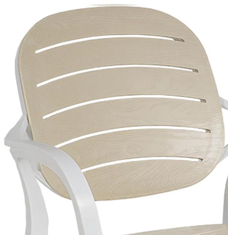 Καρέκλα - Πολυθρόνα Gentle PP λευκό-cappucino 57.5x58x84 εκ.