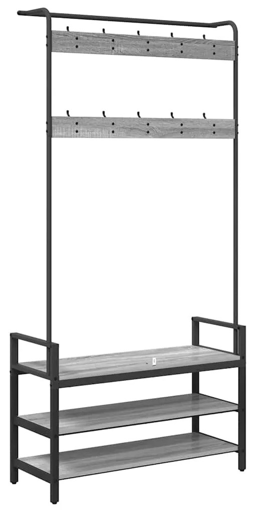 vidaXL Κρεμάστρα Γκρίζο Σονομα 95 x 34 x 184 εκ Επεξεργασμένο ξύλο