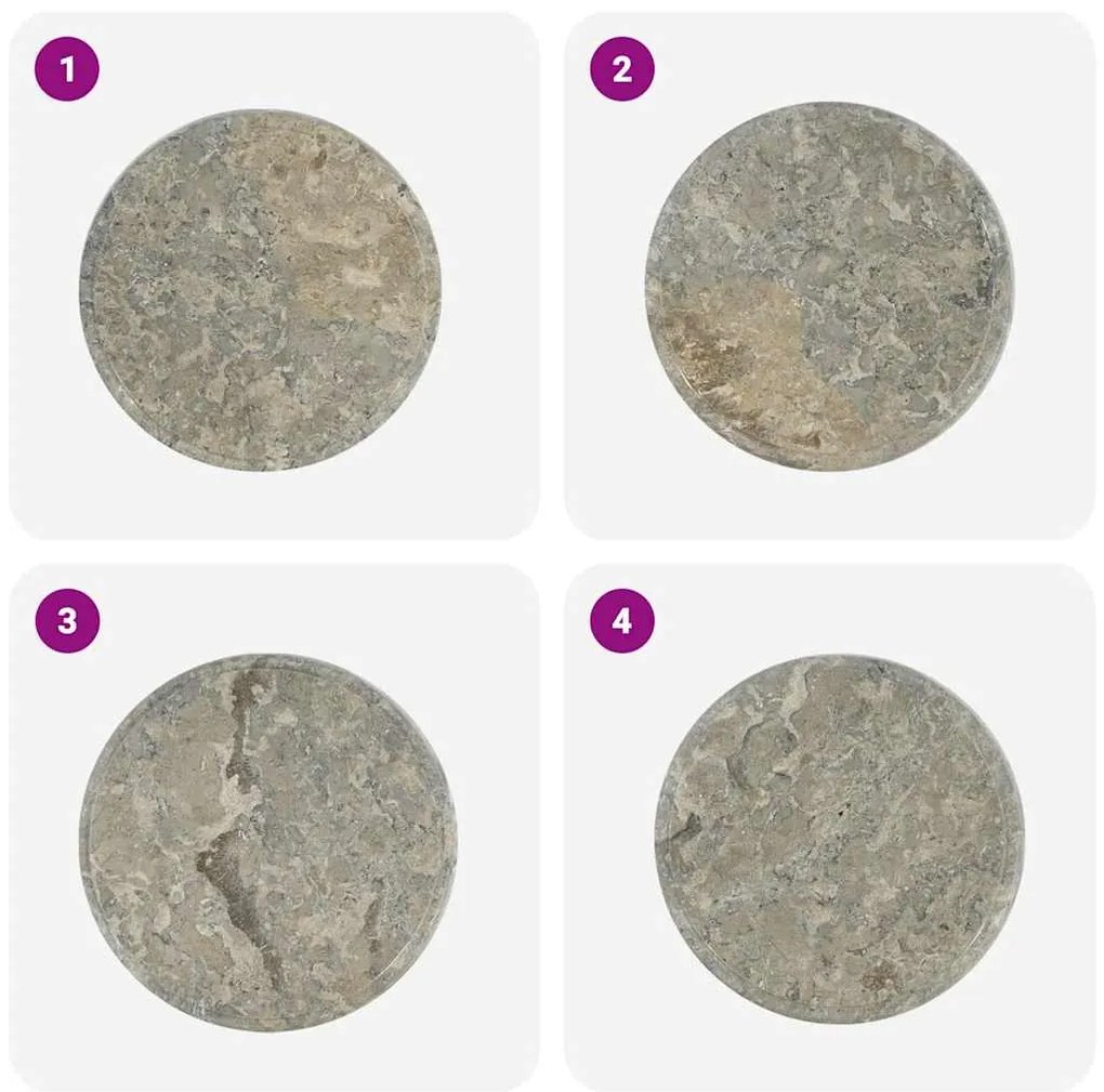 vidaXL Επιφάνεια Τραπεζιού Γκρι Ø40 x 2,5 εκ. Μαρμάρινη