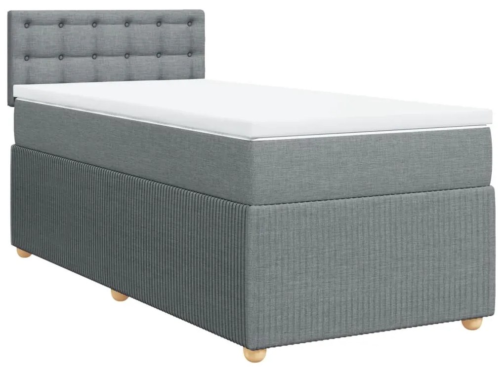 ΚΡΕΒΑΤΙ BOXSPRING ΜΕ ΣΤΡΩΜΑ ΑΝΟΙΧΤΟ ΓΚΡΙ 90X200 ΕΚ. ΥΦΑΣΜΑΤΙΝΟ 3289653