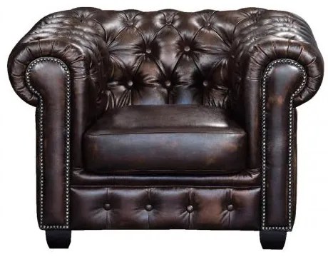 CHESTERFIELD 689 πολυθρόνα Δέρμα Καφέ 103x92x72cm Ε9574,1