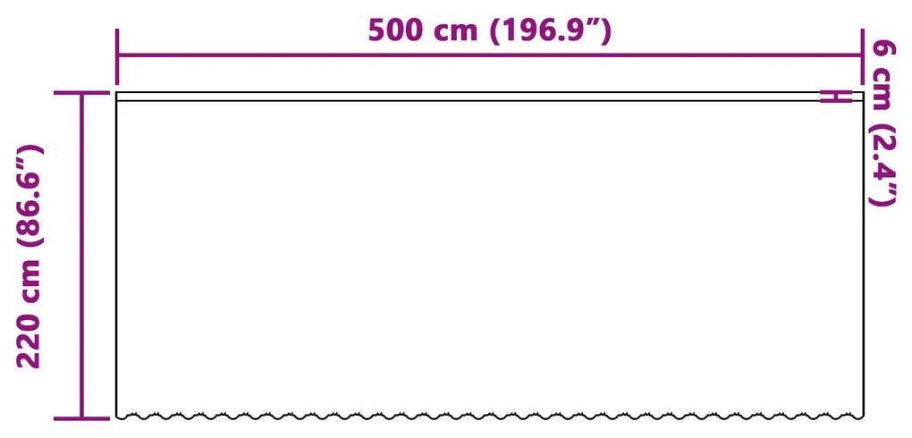 vidaXL Κουρτίνες με κουρτίνες Floral Λευκό 500 x 220 εκ. Πολυεστέρας