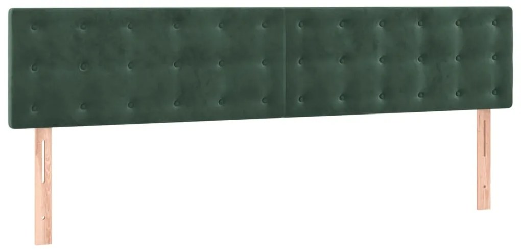 vidaXL Κρεβάτι Boxspring με Στρώμα Σκούρο Πράσινο 200x200εκ. Βελούδινο