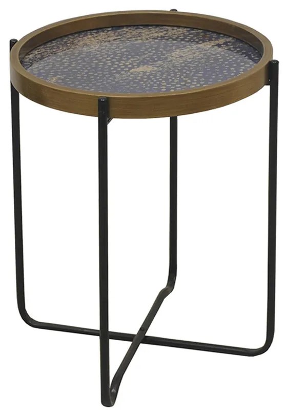 BIG FISH SIDE TABLE ΠΟΛΥΧΡΩΜΟ ΜΕ PATTERN ΜΑΥΡΟ D40xH57,5cm 04-0433
