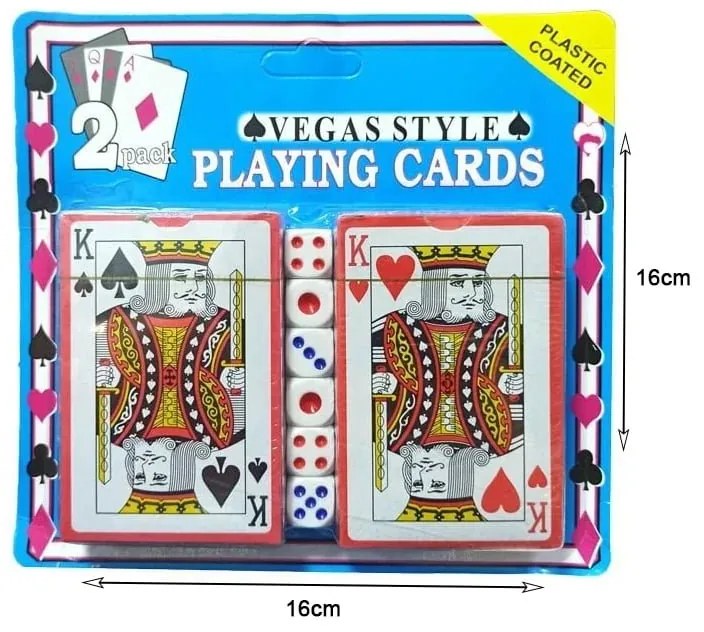 Τράπουλα σετ 2τμχ και ζάρια - Vegas style playing cards 2pcs