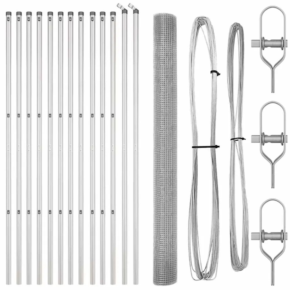 vidaXL Στύλος Περιφράξεων Ασημί 25 x 1,5 μ (12 x 12 mm πλέγμα) Ατσάλι
