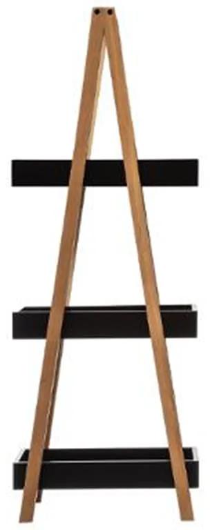 Ραφιέρα επιδαπέδια 3όροφη Nancy pakoworld ξύλινη χρώμα φυσικό-μαύρο 30x18,5x82εκ - 199-000053