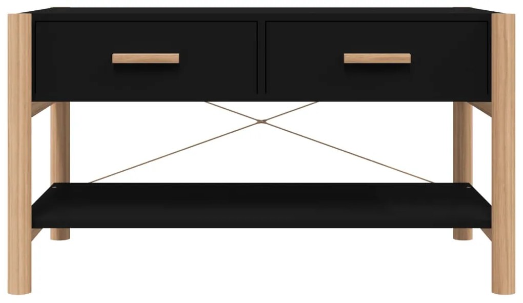 vidaXL Τραπεζάκι Σαλονιού Μαύρο 82 x 48 x 45 εκ. Επεξεργασμένο Ξύλο