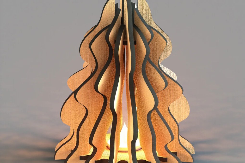 Σετ των 2 Intra απο ξύλο plywood Χρώμα wenge 3mm-4mm πάχος - Θήκη ρεσώ Χριστουγέννων Laser Δίασταση 20x20 cm INTRAFABR-104389697