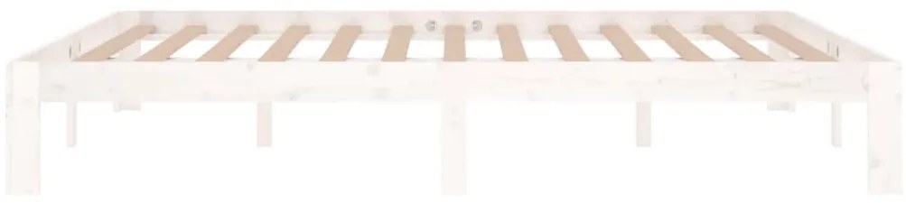 vidaXL Πλαίσιο Κρεβατιού Λευκό 150 x 200 εκ. Μασίφ Ξύλο King Size
