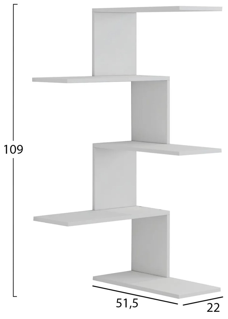 ΕΠΙΤΟΙΧΙΑ ΡΑΦΙΕΡΑ RORY  ΜΕΛΑΜΙΝΗ ΣΕ ΛΕΥΚΟ 22x51,5x109Υ εκ.