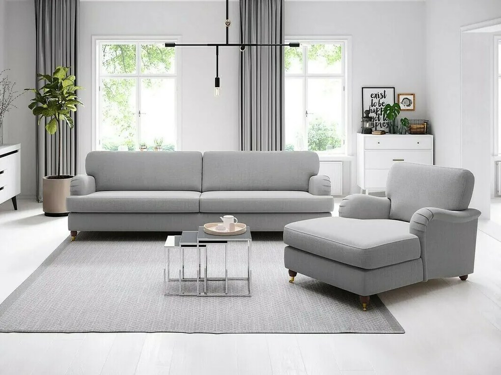 Ανάκλινδρο Bloomington A111, Γκρι, 85x92x146cm, Ταπισερί, Πόδια: Μέταλλο, Ξύλο | Epipla1.gr