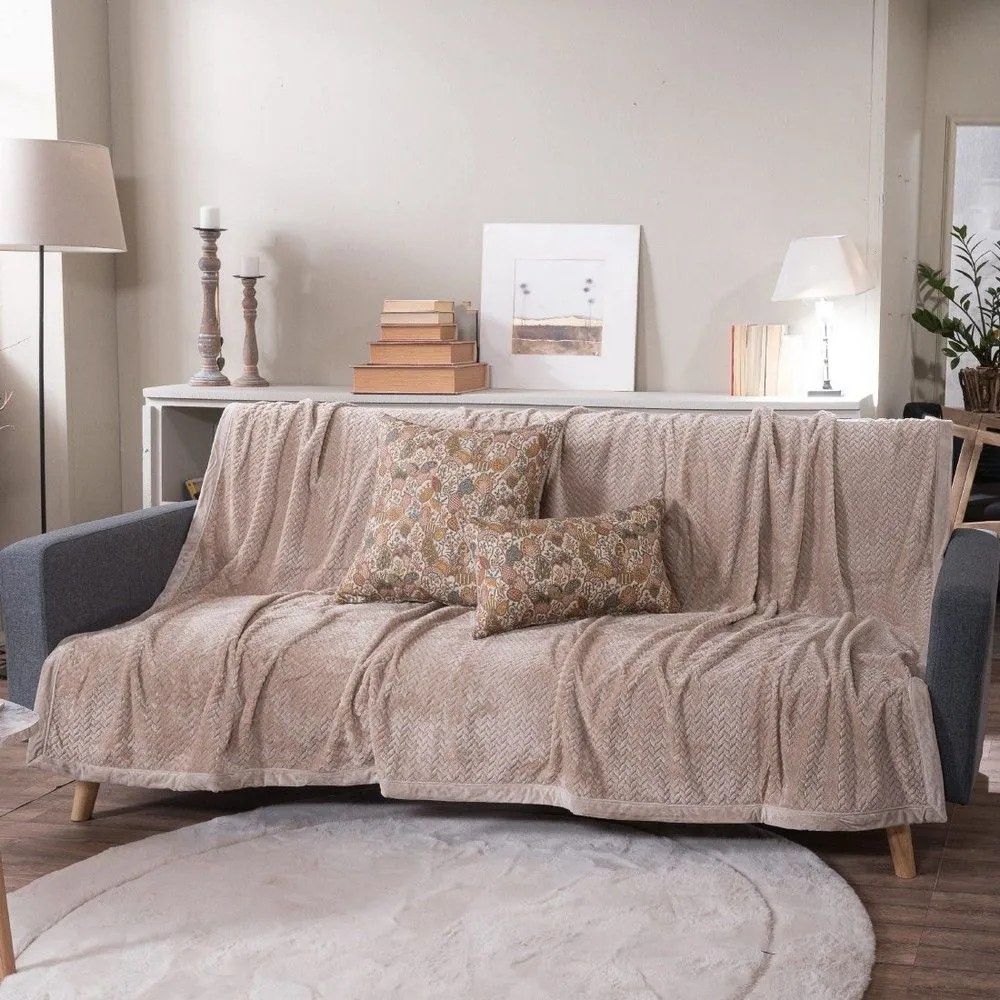 Ριχτάρια Flexy 02 (Σετ 2τμχ) Beige Teoran Σετ Ριχτάρια 160x270cm Πολυέστερ