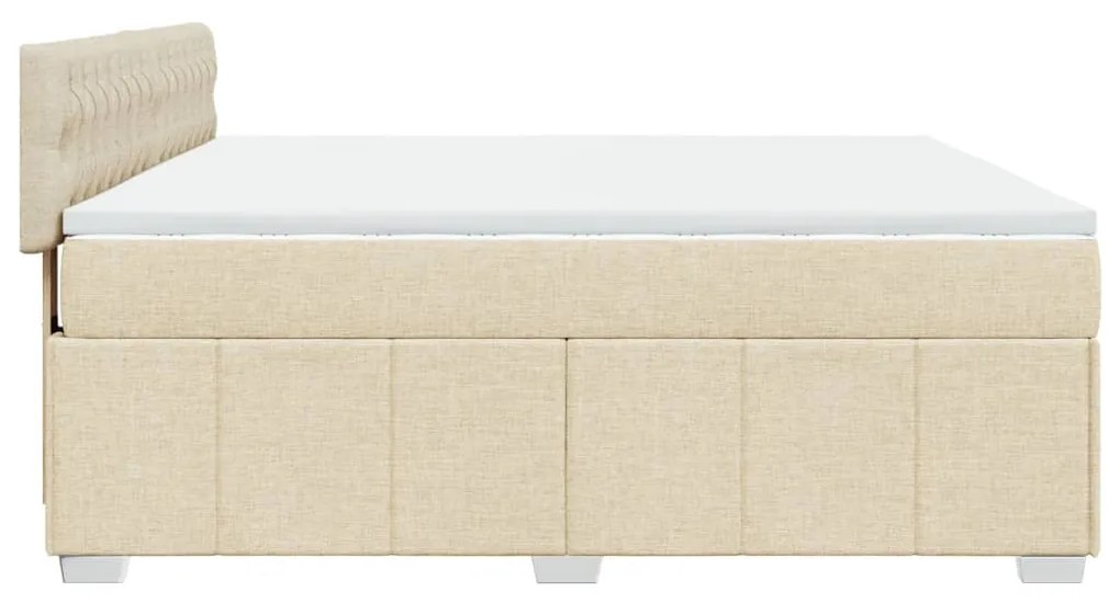 ΚΡΕΒΑΤΙ BOXSPRING ΜΕ ΣΤΡΩΜΑ ΚΡΕΜ 180X200 ΕΚ. ΥΦΑΣΜΑΤΙΝΟ 3289459