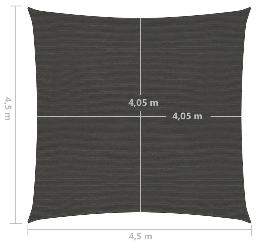 Πανί Σκίασης Ανθρακί 4,5 x 4,5 μ. από HDPE 160 γρ./μ² - Ανθρακί