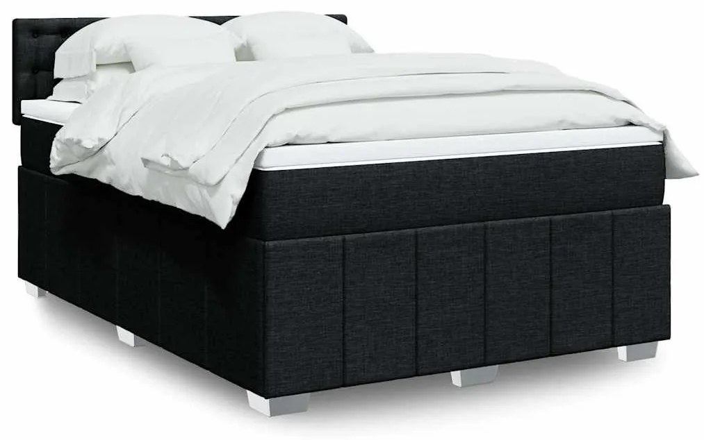 ΚΡΕΒΑΤΙ BOXSPRING ΜΕ ΣΤΡΩΜΑ ΜΑΥΡΟ 140X200 ΕΚ. ΥΦΑΣΜΑΤΙΝΟ 3287107