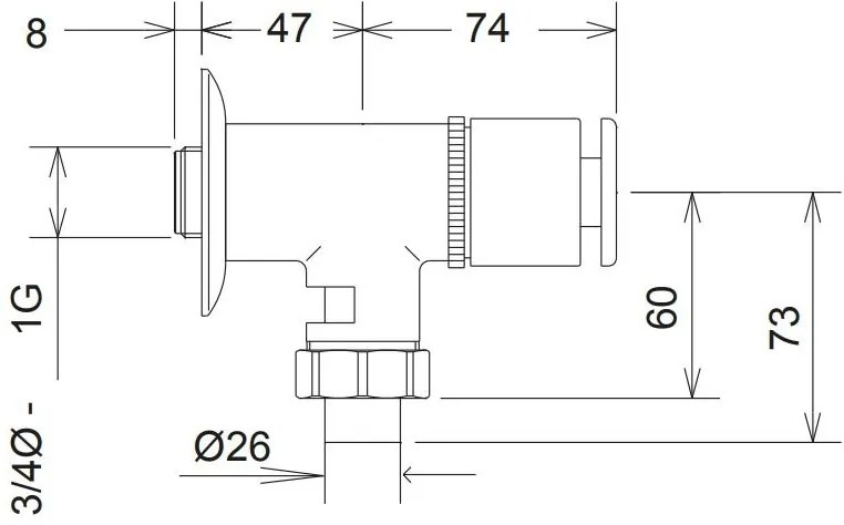 Εξωτερικό φλουσόμετρο λεκάνης LaTorre 3/4''