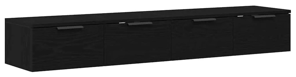 vidaXL Ντουλάπα Τοίχου με συρτάρι 2 pcs Μαύρη δρυς 68 x 30 x 20 εκ.