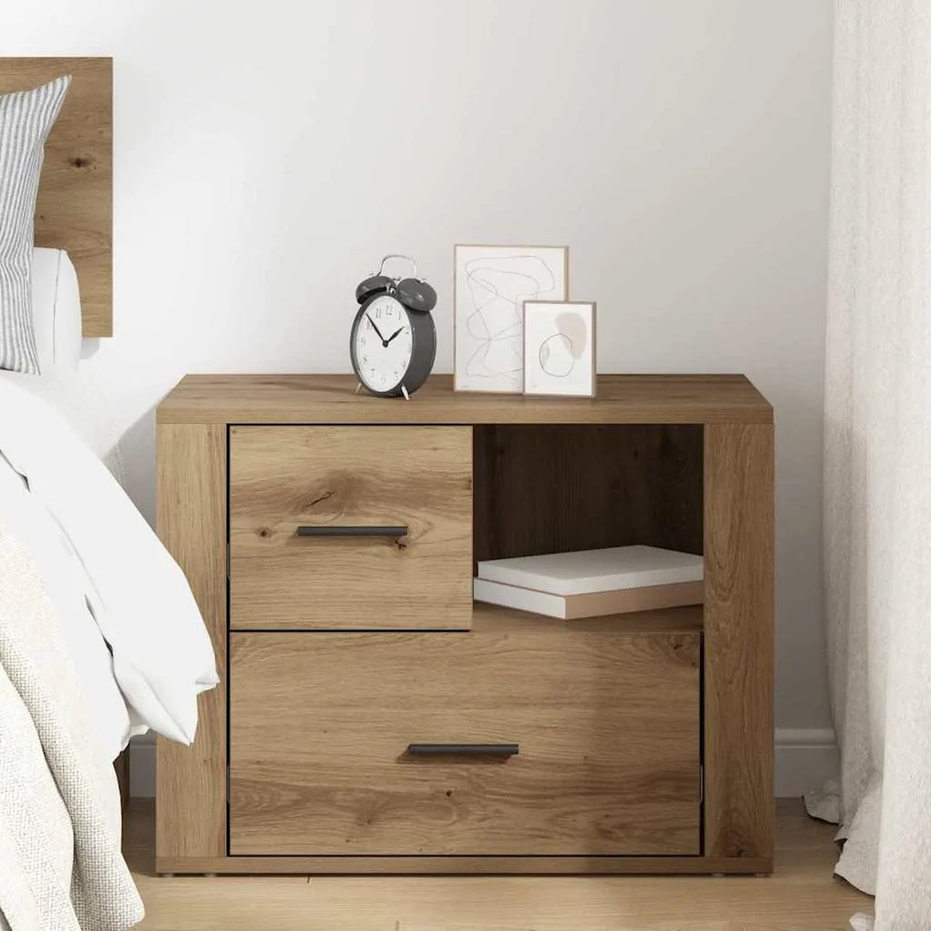 vidaXL Κομοδίνο Artisan Oak 35 x 60 x 50 εκ. Επεξεργασμένο ξύλο