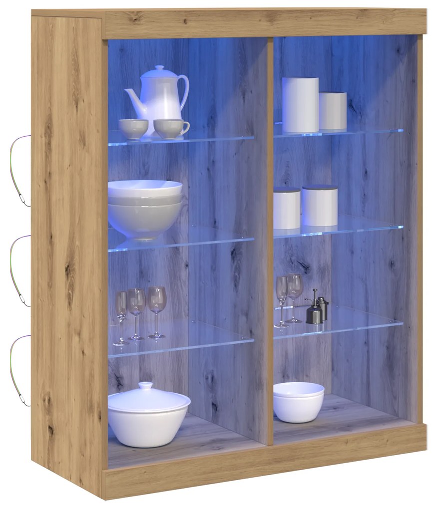 vidaXL Μπουφές με LED Φώτα Artisan Oak 41x37x100 εκ.