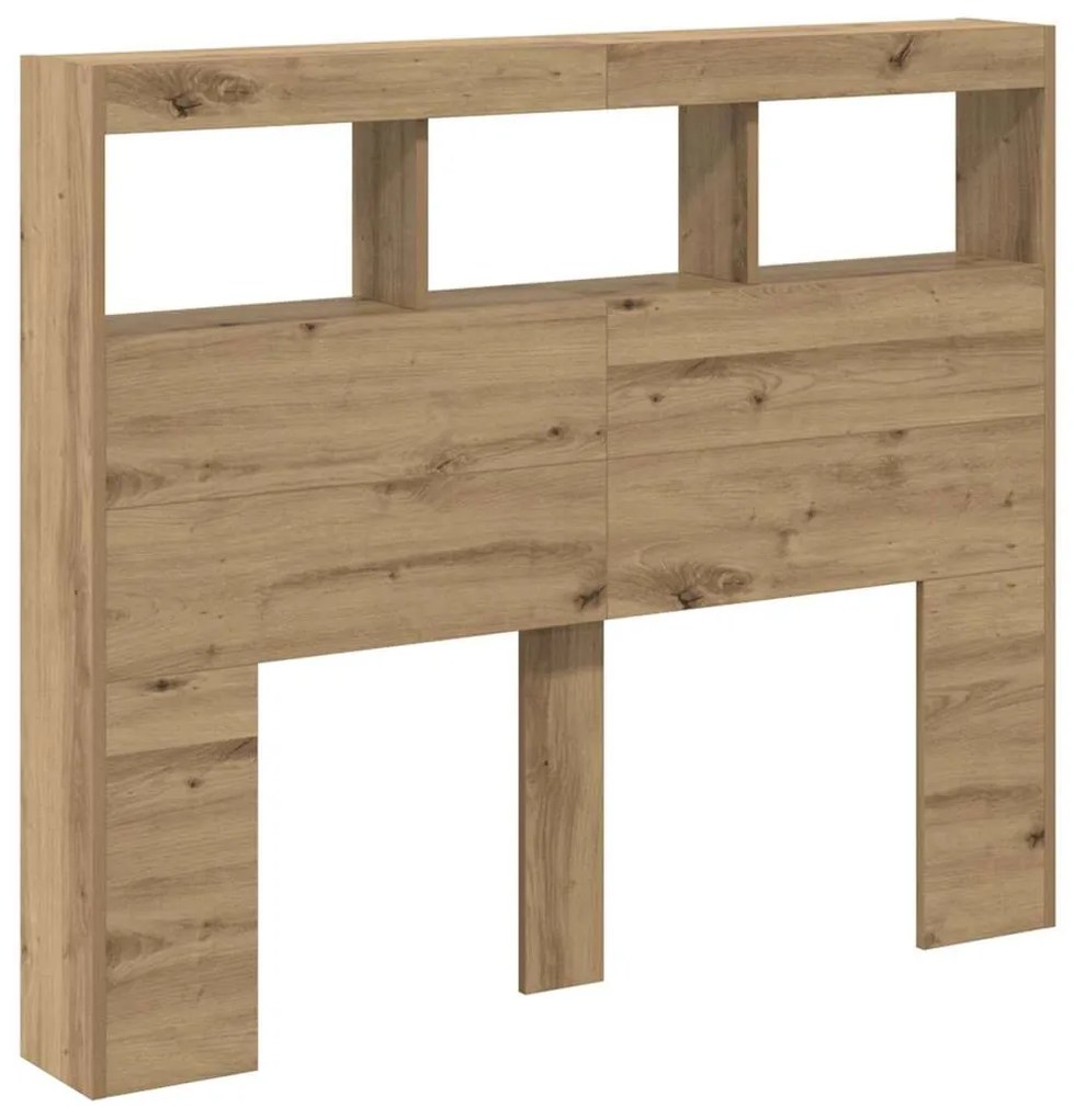vidaXL Κεφαλάρι Ντουλάπι με LED artisan δρυς 121 x 17 x 102 εκ.