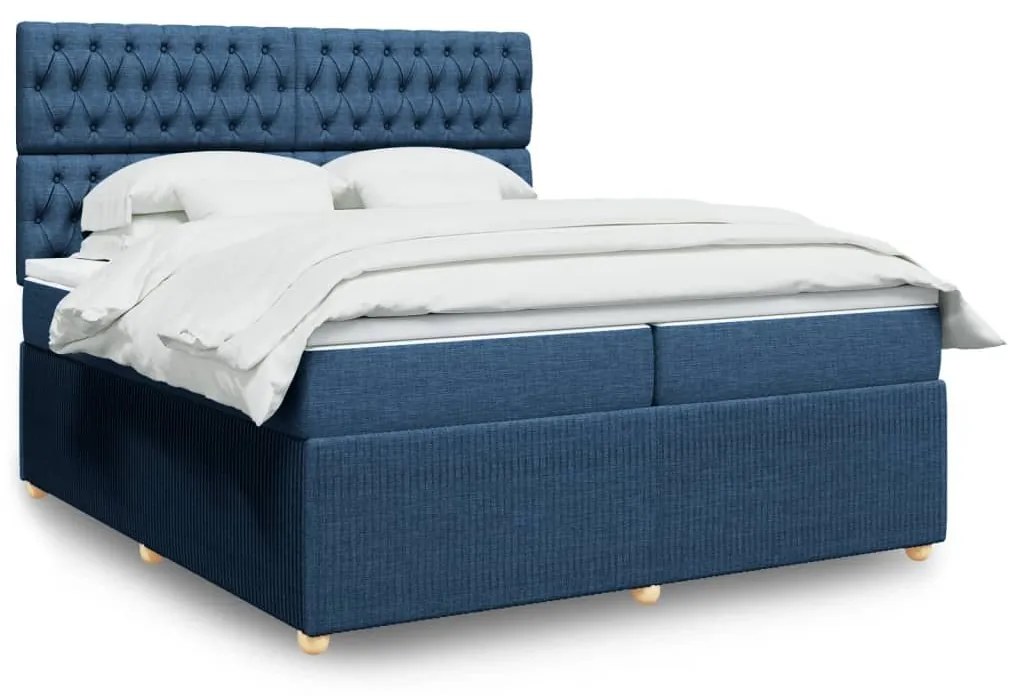 ΚΡΕΒΑΤΙ BOXSPRING ΜΕ ΣΤΡΩΜΑ ΜΠΛΕ 200X200 ΕΚ. ΥΦΑΣΜΑΤΙΝΟ 3294476