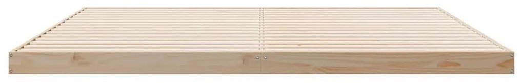 vidaXL Κρεβάτι δαπέδου Φυσικό 200 x 220 cm Μασίφ ξύλο πεύκου