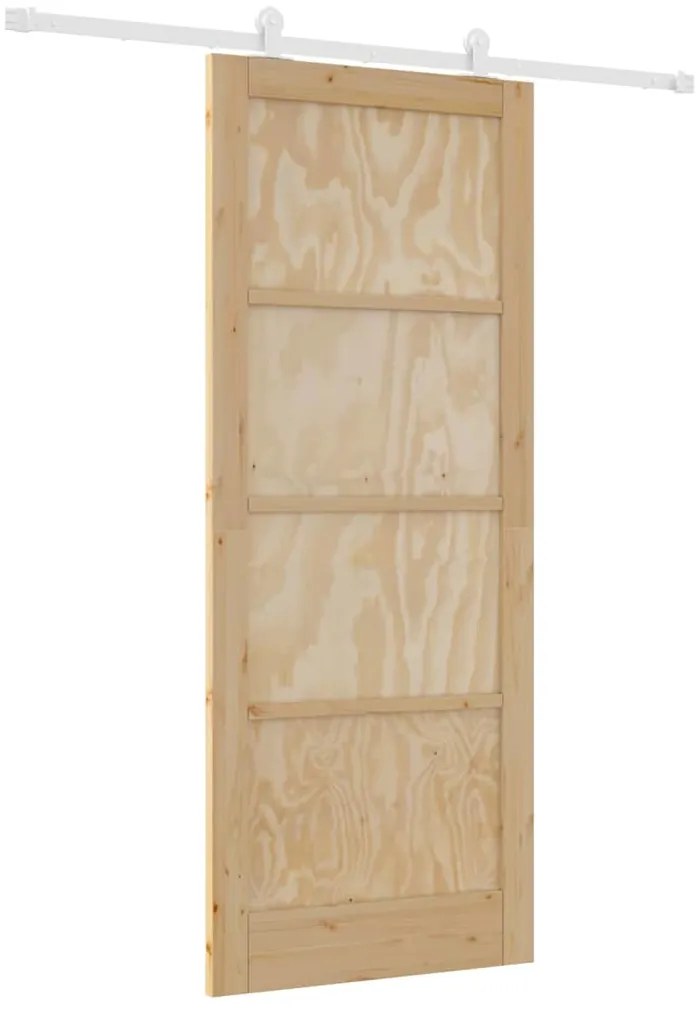 vidaXL Σετ Συρόμενης Πόρτας Φυσικό και λευκό 86 x 211 cm