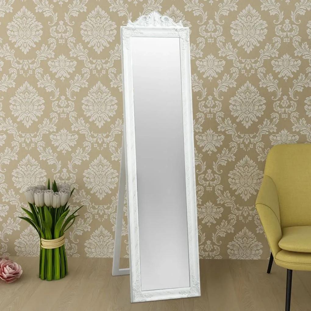 Καθρέφτης Επιδαπέδιος με Μπαρόκ Στιλ Λευκός 160 x 40 εκ. - Λευκό