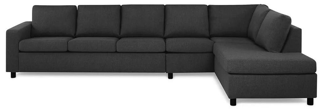 Γωνιακός Καναπές Scandinavian Choice C150, Μαύρο, Ανθρακί, 347x199x79cm, Πόδια: Πλαστική ύλη | Epipla1.gr