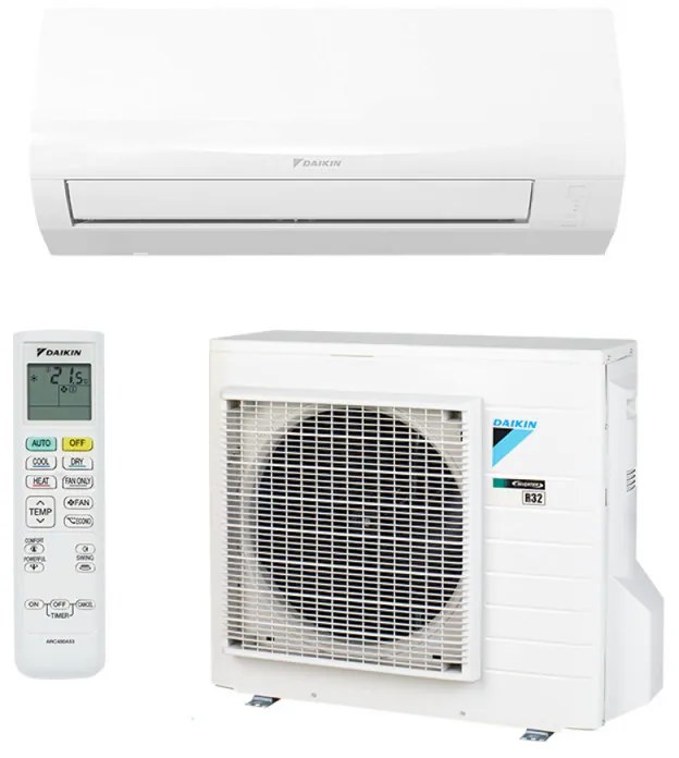 Κλιματιστικό inverter Daikin Sensira FTXF35E/RXF35E, 12000 BTU, A++ / A+, 24ωρο χρονόμετρο, Economy mode, Λευκό