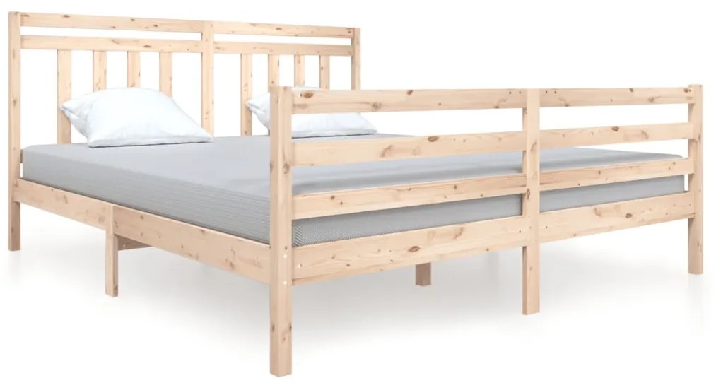 vidaXL Πλαίσιο Κρεβατιού 180 x 200 εκ. Μασίφ Ξύλο Super King Size