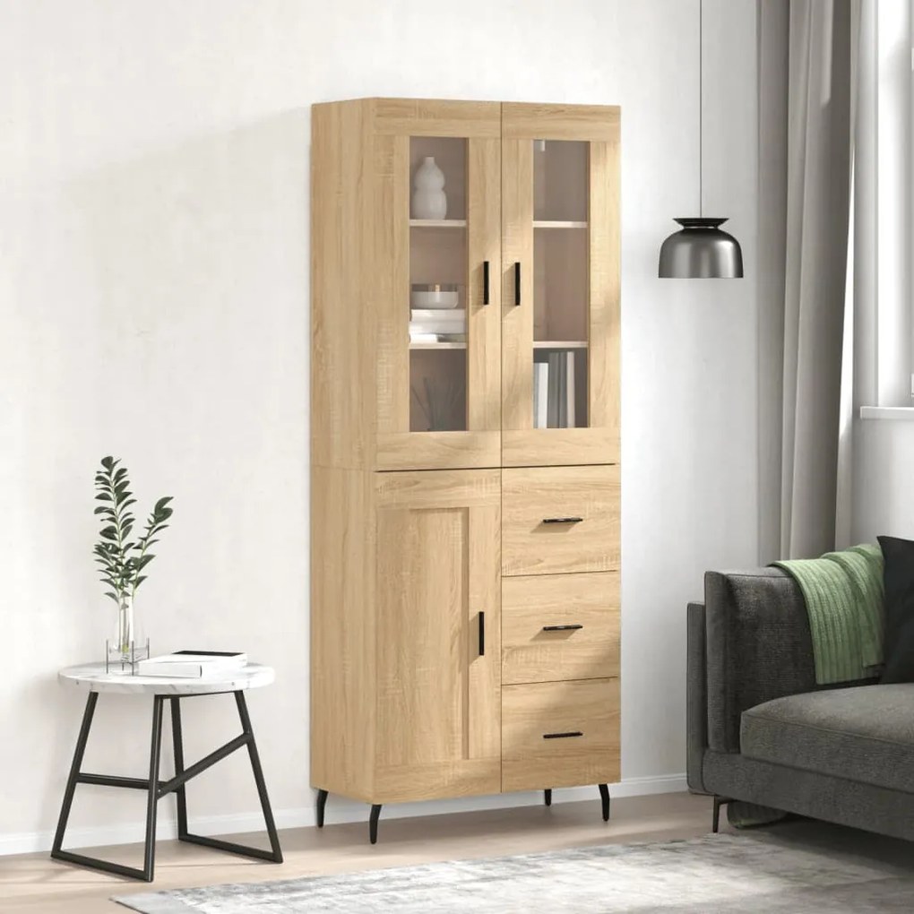 vidaXL Ντουλάπι Sonoma δρυς 69,5 x 34 x 180 εκ. από Επεξεργασμένο Ξύλο