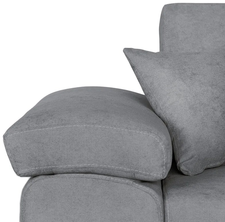 Γωνιακός καναπές-κρεβάτι αναστρέψιμος Comy pakoworld γκρι 286x160x75-90εκ