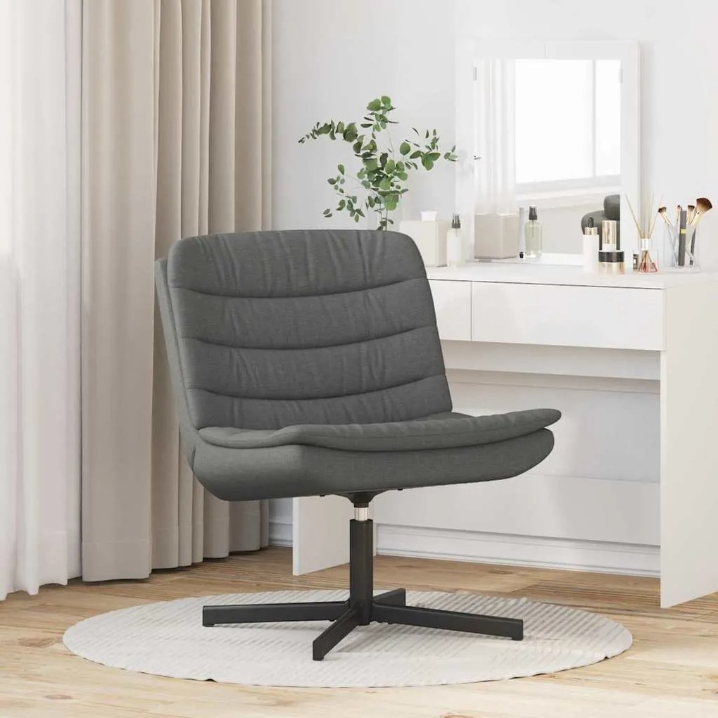 vidaXL Περιστρεφόμενη καρέκλα Σκούρο γκρι 63 x 75 x 76 εκ ύφασμα