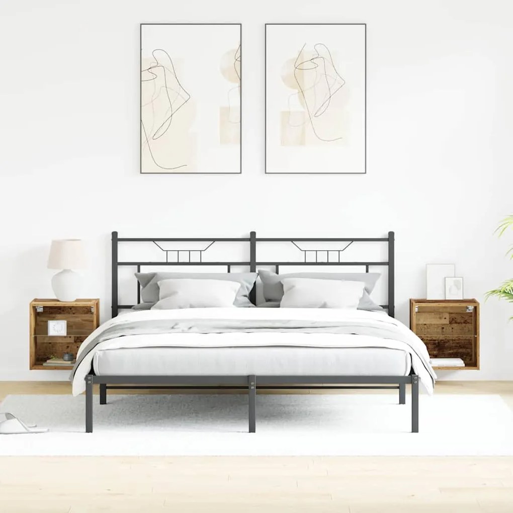 vidaXL Πλωτό ράφι 2 pcs Καφέ 40 x 28.5 x 40 εκ Επεξεργασμένο ξύλο