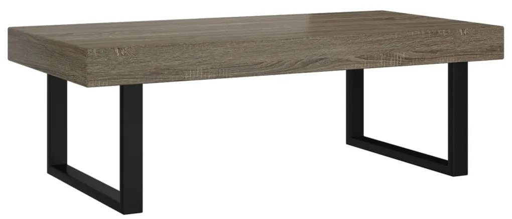 vidaXL Τραπεζάκι Σαλονιού Γκρι/Μαύρο 120x60x40 εκ. από MDF/Σίδερο