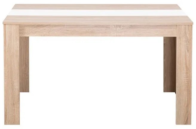 Τραπέζι Τραπεζαρίας DOMUS 135 Sonoma Oak - Λευκό 135x81x75εκ. 135x81x75 εκ.
